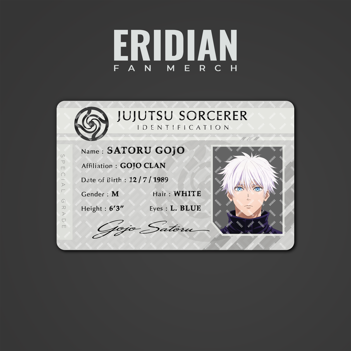 Jujutsu Kaisen Jujutsu Sorcerer Identification Card