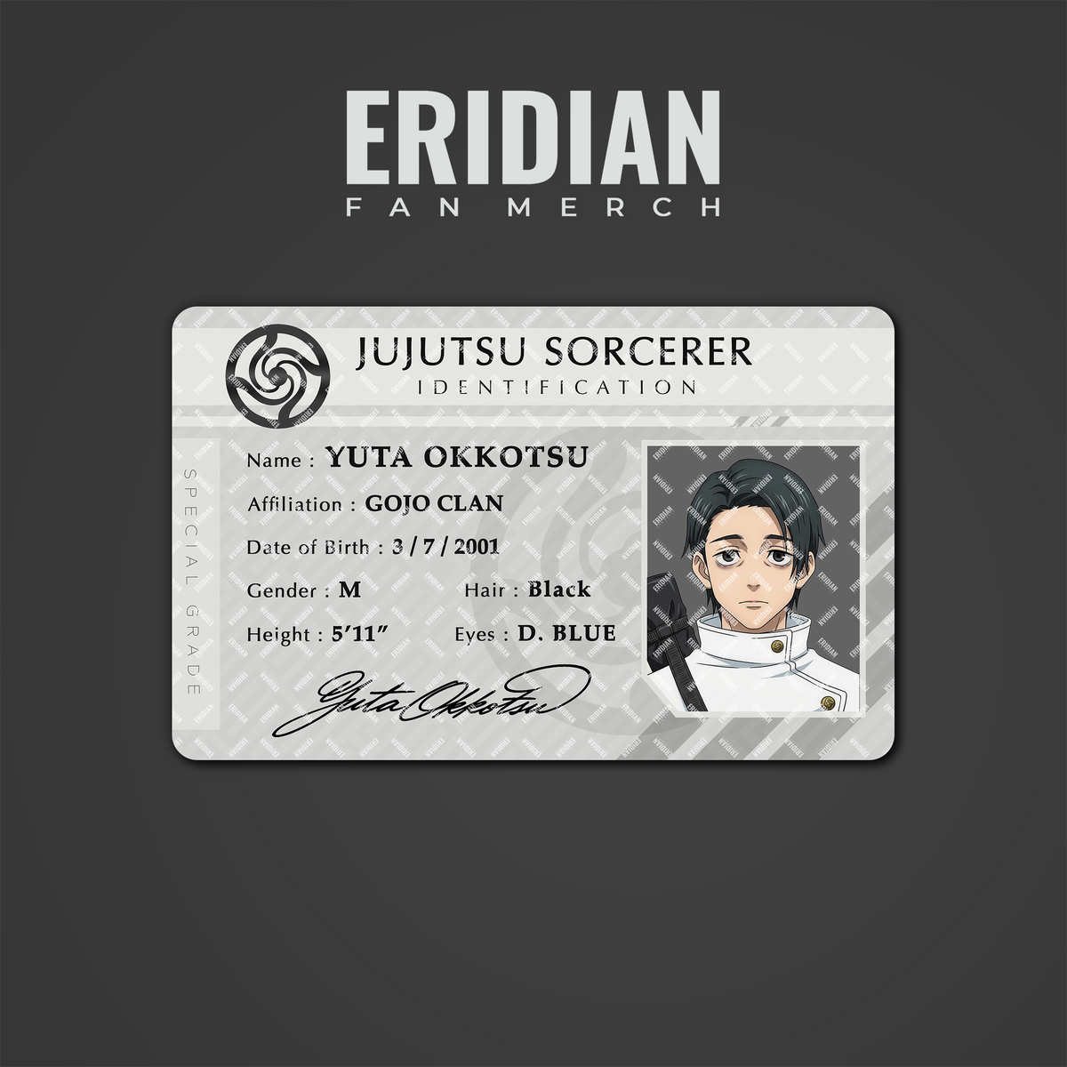 Jujutsu Kaisen Jujutsu Sorcerer Identification Card